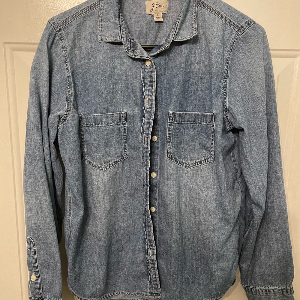 J Crew denim shirt. Size 8.